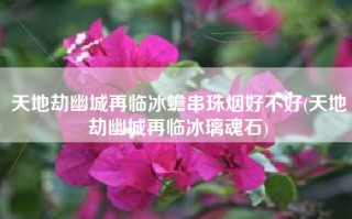天地劫幽城再临冰蟾串珠烟好不好(天地劫幽城再临冰璃魂石)