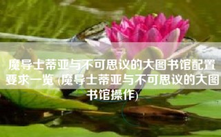魔导士蒂亚与不可思议的大图书馆配置要求一览 (魔导士蒂亚与不可思议的大图书馆操作)