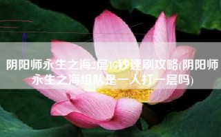 阴阳师永生之海2层15秒速刷攻略(阴阳师永生之海组队是一人打一层吗)