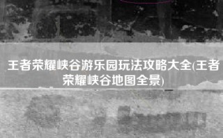 王者荣耀峡谷游乐园玩法攻略大全(王者荣耀峡谷地图全景)