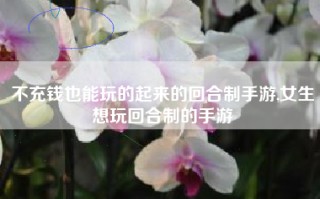 不充钱也能玩的起来的回合制手游,女生想玩回合制的手游