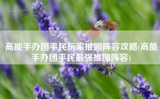 高能手办团平民玩家推图阵容攻略(高能手办团平民最强推图阵容)