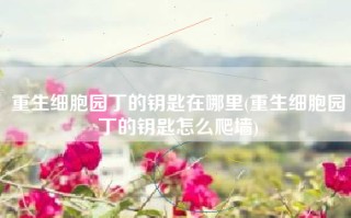 重生细胞园丁的钥匙在哪里(重生细胞园丁的钥匙怎么爬墙)