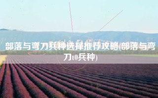 部落与弯刀兵种选择推荐攻略(部落与弯刀t0兵种)