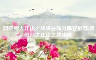 阴阳师大江山之战峡谷高分阵容推荐(阴阳师大江山之战攻略)