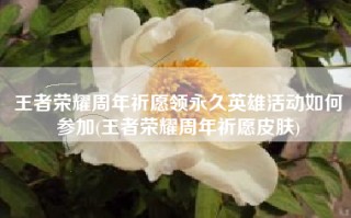 王者荣耀周年祈愿领永久英雄活动如何参加(王者荣耀周年祈愿皮肤)