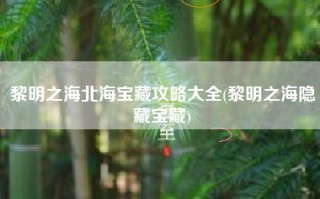 黎明之海北海宝藏攻略大全(黎明之海隐藏宝藏)
