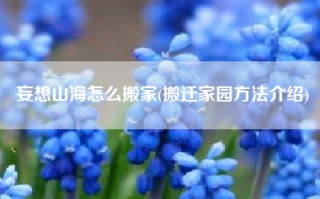 妄想山海怎么搬家(搬迁家园方法介绍)