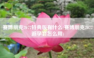 赛博朋克2077特典版有什么(赛博朋克2077避孕套怎么用)