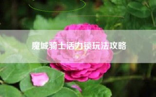 魔城骑士活力锁玩法攻略