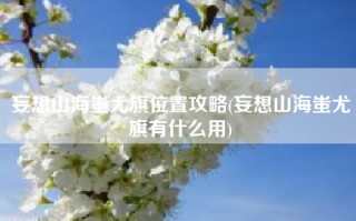 妄想山海蚩尤旗位置攻略(妄想山海蚩尤旗有什么用)