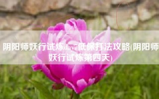 阴阳师妖行试炼day7低保打法攻略(阴阳师妖行试炼第四天)