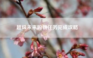 超级未来购物任务完成攻略