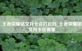 王者荣耀铭文月卡会打折吗_王者荣耀铭文月卡在哪里