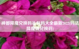 神都降魔兑换码礼包码大全最新2022(玛法降魔传兑换码)
