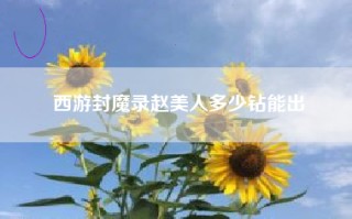 西游封魔录赵美人多少钻能出