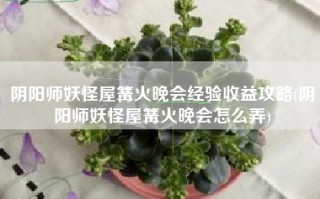 阴阳师妖怪屋篝火晚会经验收益攻略(阴阳师妖怪屋篝火晚会怎么弄)