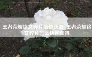 王者荣耀铭文碎片最快获取_王者荣耀铭文碎片怎么快速获得