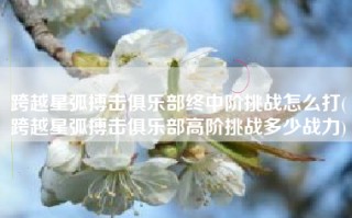 跨越星弧搏击俱乐部终中阶挑战怎么打(跨越星弧搏击俱乐部高阶挑战多少战力)