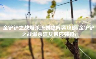 金铲铲之战爆杀流凯隐阵容攻略(金铲铲之战爆杀流女帝莎弥拉)