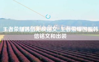 王者荣耀韩信无敌铭文_王者荣耀国服韩信铭文和出装