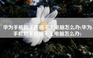 华为手机助手连接不上电脑怎么办(华为手机助手连接不上电脑怎么办)