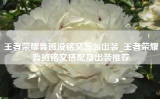 王者荣耀鲁班没铭文怎么出装_王者荣耀鲁班铭文搭配及出装推荐