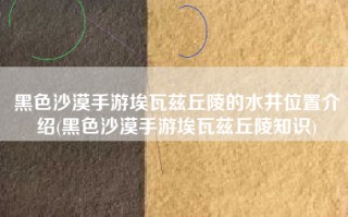 黑色沙漠手游埃瓦兹丘陵的水井位置介绍(黑色沙漠手游埃瓦兹丘陵知识)