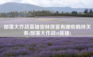 部落大作战英雄密林侠客有哪些羁绊关系(部落大作战t0英雄)
