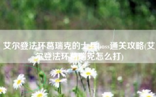 艾尔登法环葛瑞克的士兵boss通关攻略(艾尔登法环葛瑞克怎么打)