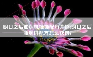 明日之后油烟机挂饰配方介绍(明日之后油烟机配方怎么获得)
