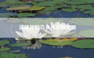 濡沫江湖百参丸获取攻略