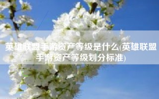 英雄联盟手游资产等级是什么(英雄联盟手游资产等级划分标准)