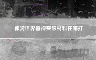 神骑世界番神突破材料在哪打