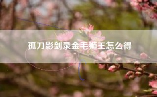 孤刀影剑录金毛狮王怎么得