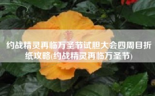 约战精灵再临万圣节试胆大会四周目折纸攻略(约战精灵再临万圣节)