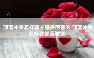 部落冲突怎样建才是最厉害的(部落冲突怎样建部落城堡)