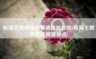 航海王燃烧意志基德技能攻略(航海王燃烧意志基德加点)