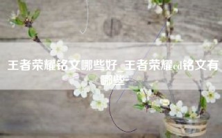 王者荣耀铭文哪些好_王者荣耀cd铭文有哪些