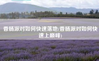 香肠派对如何快速落地(香肠派对如何快速上巅峰)