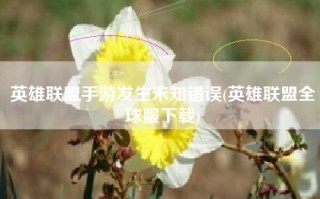 英雄联盟手游发生未知错误(英雄联盟全球服下载)