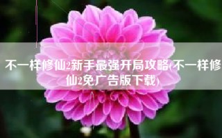 不一样修仙2新手最强开局攻略(不一样修仙2免广告版下载)
