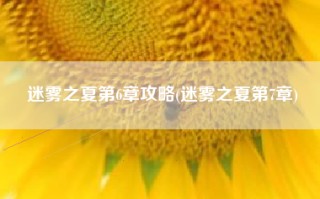 迷雾之夏第6章攻略(迷雾之夏第7章)