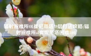 辐射避难所OL崔尼蒂塔39层打法攻略(辐射避难所ol崔妮蒂塔困难100)