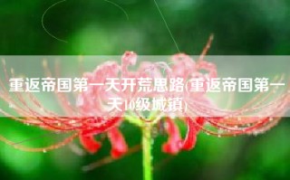 重返帝国第一天开荒思路(重返帝国第一天10级城镇)