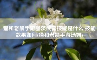 猫和老鼠手游图茨武器技能是什么 技能效果如何(猫和老鼠手游汤姆)