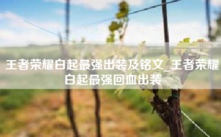 王者荣耀白起最强出装及铭文_王者荣耀白起最强回血出装