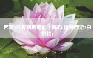 西游3白骨精后期能上阵吗(造梦西游2白骨精)