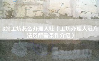 B站工坊怎么办理入驻（工坊办理入驻方法及所需条件介绍）