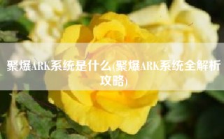 聚爆ARK系统是什么(聚爆ARK系统全解析攻略)